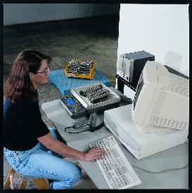 Complete
with computer, bar code scanner, and label
printer.