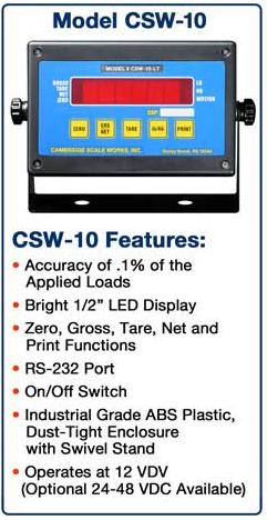 Cambridge Scale Works CSW-10 Forklift Truck
                      Scale Weight Indicator